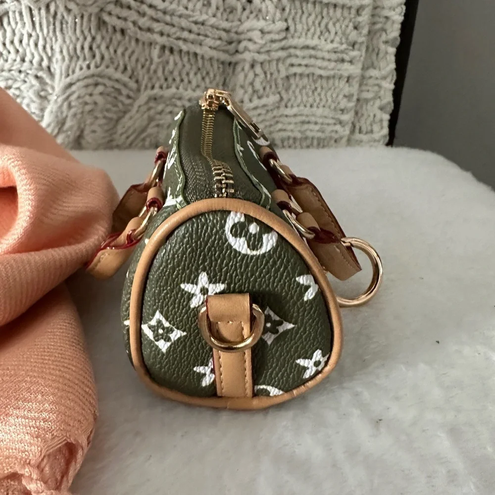 NWT Peach Scarf and  Mini Bag Charm